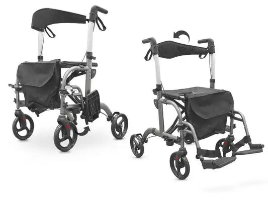 2 in 1 Aluminium Rollator/Wheelchair