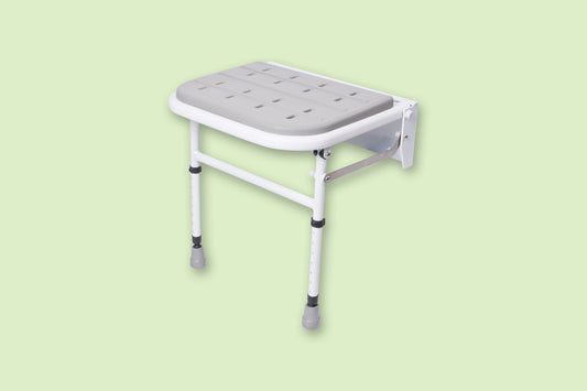 Folding Shower Seat with legs and padded seat