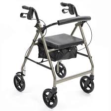 Lightweight 4 Wheel Rollator - Silver